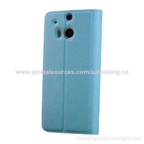 S-view Window Leather Flip Cover Case for HTC One 2/8m, with Stand Function